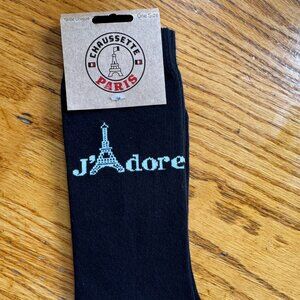 Paris black socks, NWT, one size
